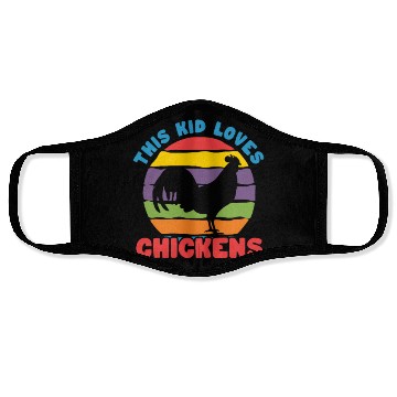 Discover This Kid Loves Chickens Retro Face Masks