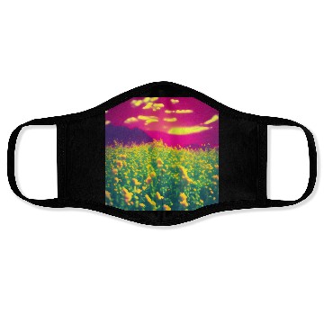 Discover Abstract Flowers on a Pink Background Face Masks