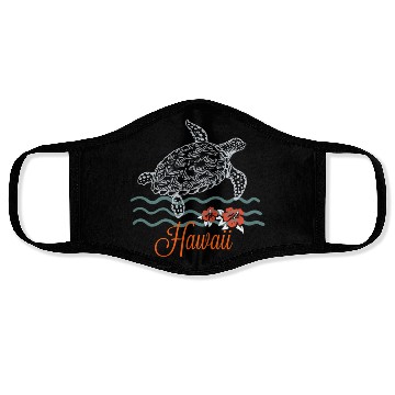 Discover Hawaii Sea Turtle Hibiscus Flowers Souvenir Face Masks