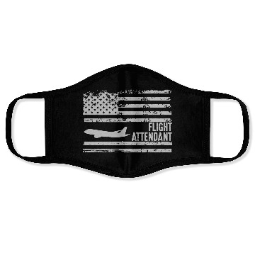 Discover American Flight Attendant Us Flag Fun Cool Face Masks