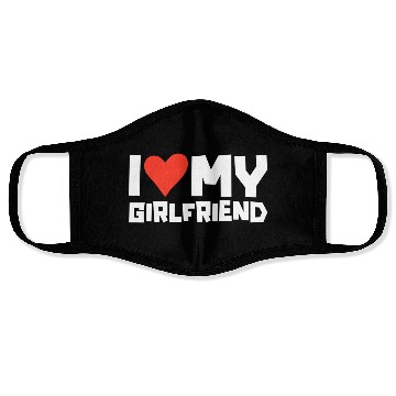 Discover I Love My Girlfriend Red Heart Cute Romantic Gift Face Masks