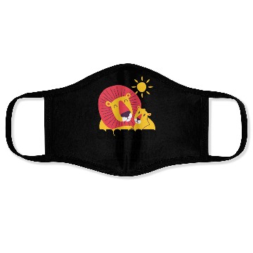 Discover Lion lying in the African sun Face Masks