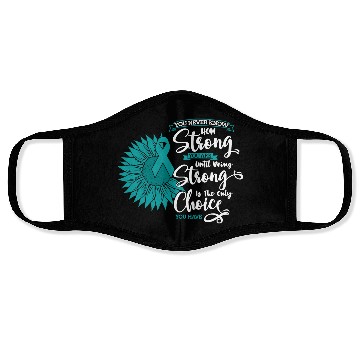 Discover Cervical Cancer Awareness Month Teal Sunflower Face Masks