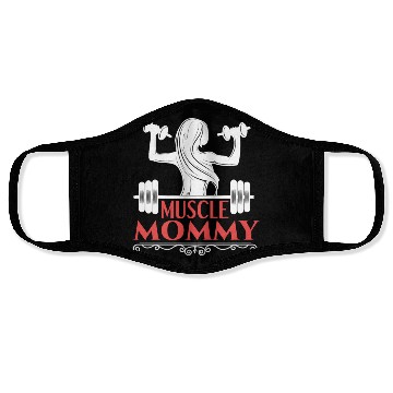 Discover Muscle Mommy fitness saying Face Masks