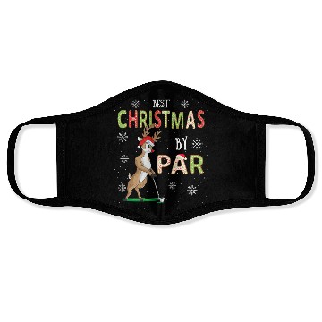 Discover Golf Reindeer Pun Golfer Christmas Golfing Face Masks