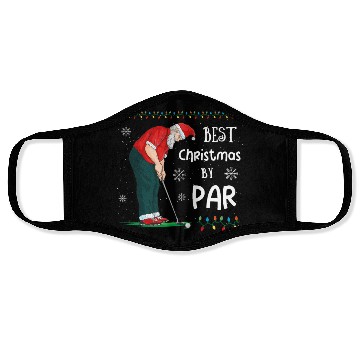 Discover Golf Santa Claus Pun Golfer Gift Golfing Face Masks