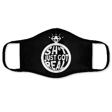 Discover Sh*t Just Got Real - Bride Groom Matching Couple Face Masks