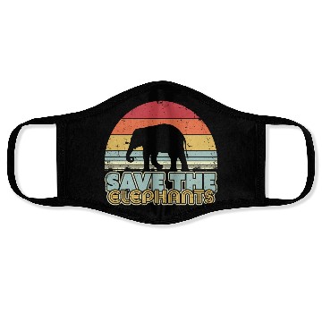 Discover Save The Elephants Retro Elephant Face Masks