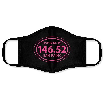 Discover Ham Radio 146.52 Simplex Oval Pink Face Masks