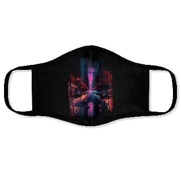 Discover New York Vaporwave Aesthetic Retro Style Love NY Face Masks