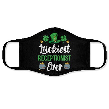 Discover Luckiest Receptionist Ever St. Patrick's Day Face Masks