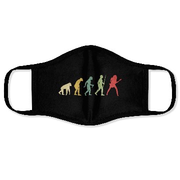 Discover Guitar Rock Girl Evolution Face Masks