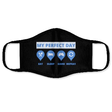 Discover Eat sleep game repeat video game funny Face Masks