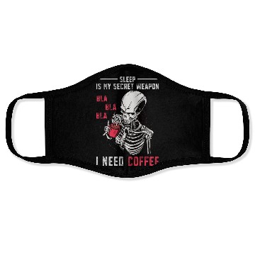 Discover Skeleton Drinking Coffee Medical Student Face Masks