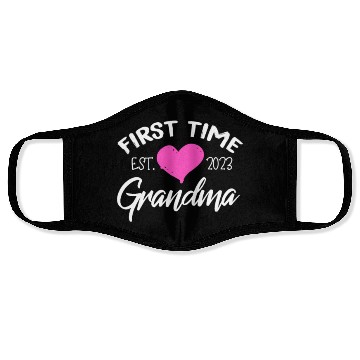 Discover First Time Grandma Est. 2023 Face Masks