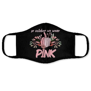 Discover In October We Wear K Breast Cancer Halloween Pumpk Face Masks