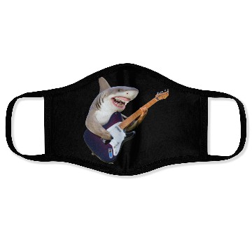 Discover Shark jamming on an electric guitar Face Masks