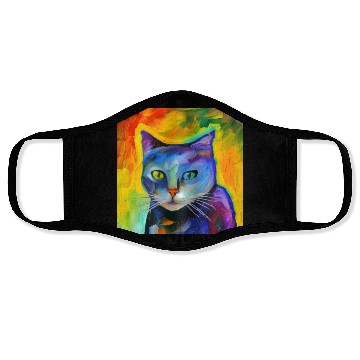 Discover Fantasy portrait of a cat Face Masks
