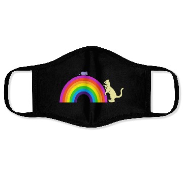 Discover Kidcore Cat And Mouse Rat Rainbow Gift Idea Kids Face Masks