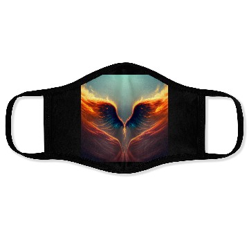 Discover Mashup Epic Wallpaper Flaming Angel Wings Face Masks