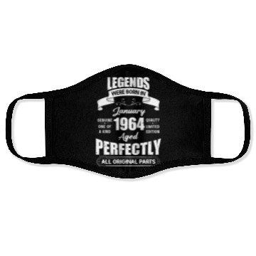 Discover Legends Were Born In January 1964 Birthday Face Masks