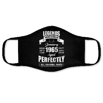 Discover Legends Were Born In January 1965 Birthday Face Masks