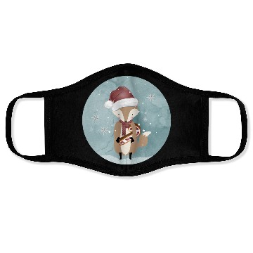 Discover cute fox for Christmas with candy cane Face Masks