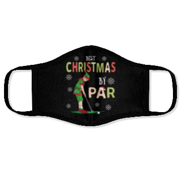 Discover Golf Elf Pun Golfer Christmas Golfing Face Masks