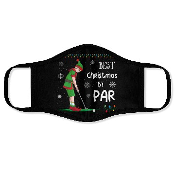 Discover Golf Elf Pun Golfer Christmas Golfing Face Masks
