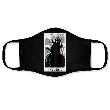 Discover The Devil Tarot Card Funny Cat Tarot Card A Tarot Face Masks