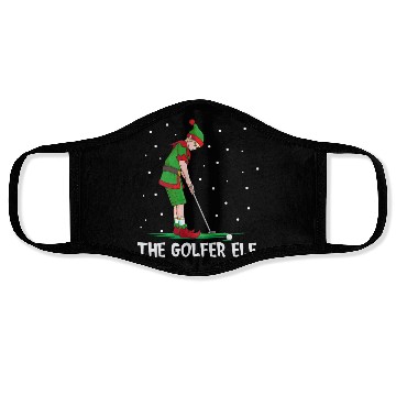 Discover The Golfer Elf Golf Christmas Golfing Face Masks