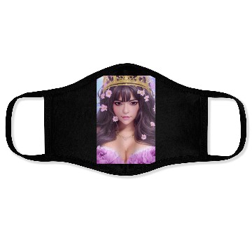 Discover Crown and Pink flowers Face Masks