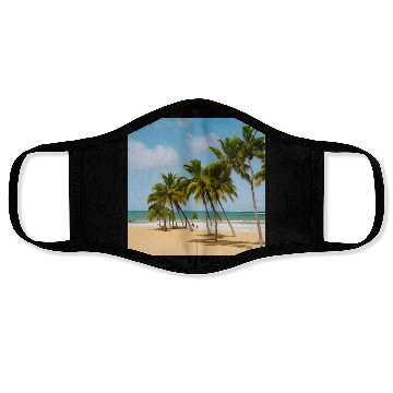 Discover Calm beach with palm trees Face Masks