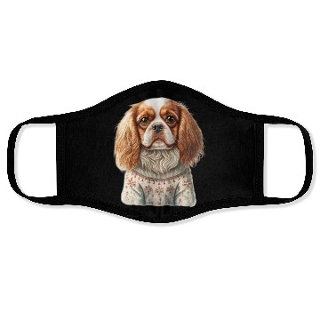 Discover Cute Cavalier King Charles Spaniel Christmas Face Masks