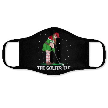 Discover The Golfer Elf Golf Christmas Golfing Face Masks