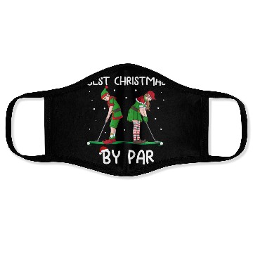 Discover Golf Elf Pun Golfer Christmas Golfing Face Masks