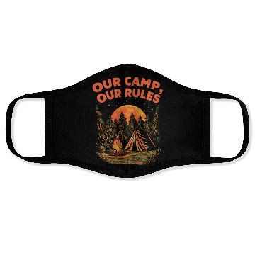 Discover Our Camp Our Rules Summer Wildlife Tropical Outdoo Face Masks