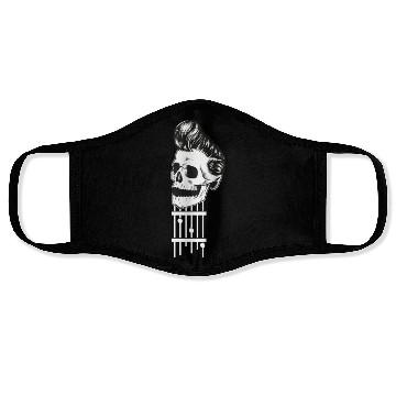 Discover Rock N Roll Skeleton Head -Sweet Rock On Guitar Face Masks