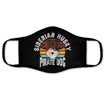 Discover Siberian Husky Pirate Dog Face Masks