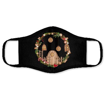 Discover Elf door in Christmas wreath for Christmas Face Masks