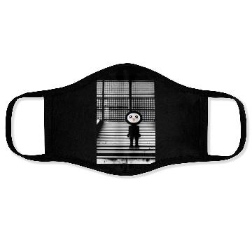 Discover Kawaii Happy Snowman in Face Masks Standing on Steps