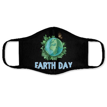 Discover Earth Day Gift Globe Plants Butterfly Save the Face Masks