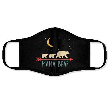 Discover Retro Mama Bear With 2 Cubs Face Masks