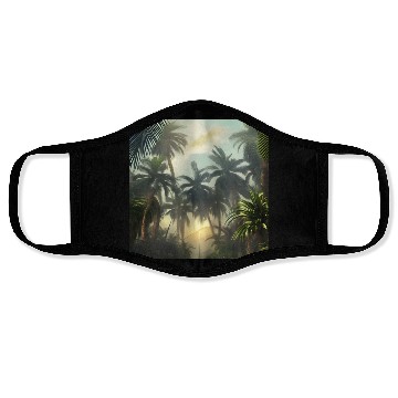 Discover Jungle with palm trees Face Masks