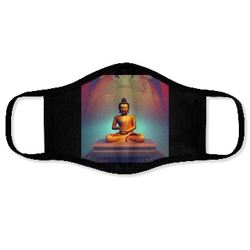 Discover Buddha statue portrait Face Masks