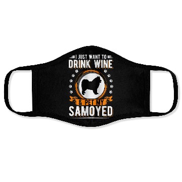 Discover Samoyed And Wine Sled Dog Face Masks