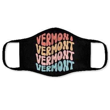 Discover Retro Vermont Use State Face Masks