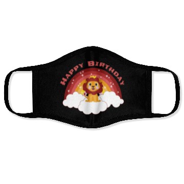 Discover Happy Birthday Rainbow Lion Clouds Star Gift Idea Face Masks