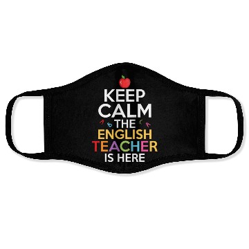 Discover Keep Calm The English Teacher Is Here Grammar Lang Face Masks
