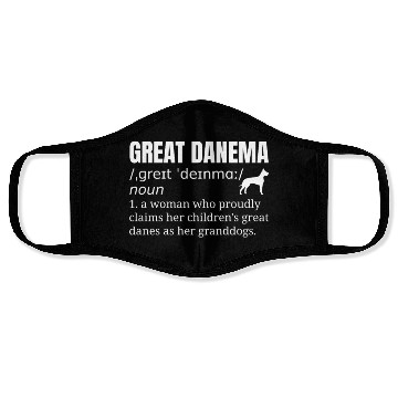 Discover Great Dane Grandma Definition Face Masks